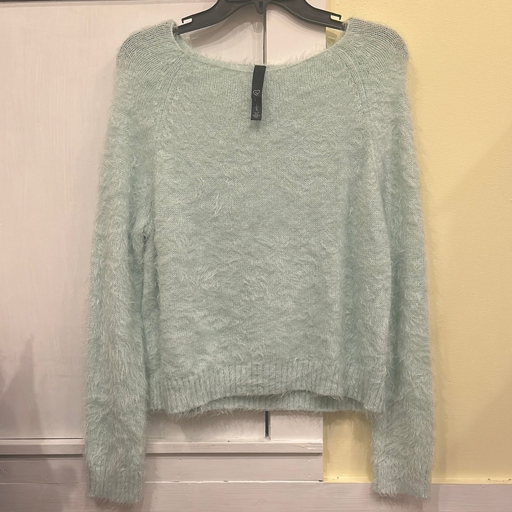 Mint Green Fuzzy Sweater